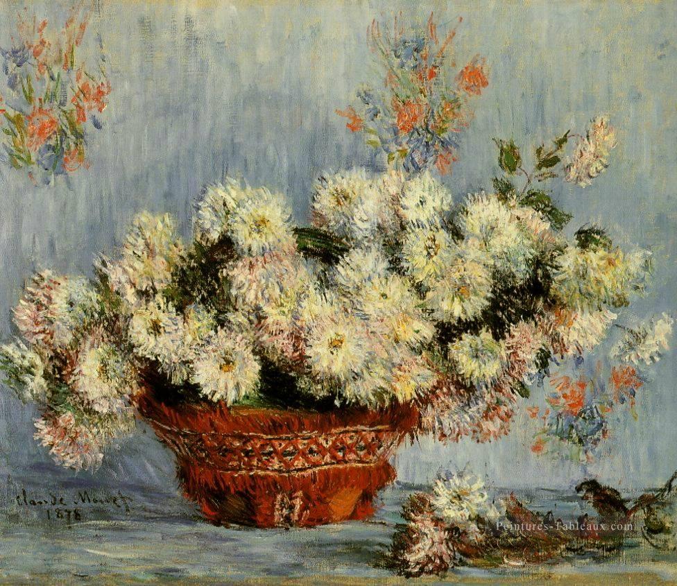 Chrysanthèmes IV Claude Monet Fleurs impressionnistes Peintures à l'huile